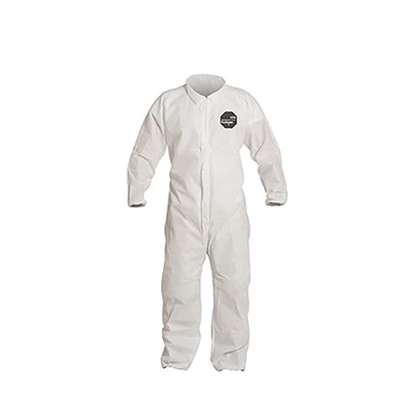 Dupont PROSHIELD 10, COVERALL, ZIPPER FRONT, ELASTIC WRIST AND ANKLE, STORMFLAP, 25PK PB125SWHSM002500